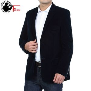 Mens Corduroy Blazers Lente Mannen Blazer Smart Casual Jas Effen Kameel Zwart Katoen Zakelijke Pak Jassen Mannelijke Officer 4XL 210819