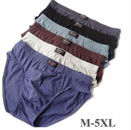 Slips en coton pour hommes sous-vêtements doux respirants sous-vêtements pour hommes slips de mode de couleur unie grande taille M-5XL sous-vêtements de tous les jours pour Hommes