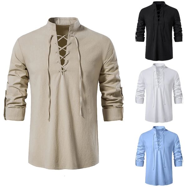 Chemises en lin en coton pour hommes