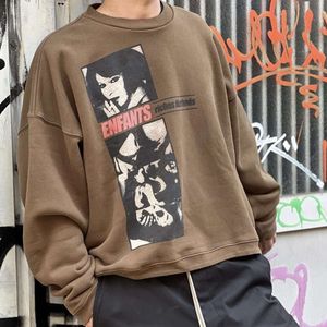 Heren katoenen oversize sweatshirts ERD melancholie poster meisje print herenmode casual ronde hals paar trui