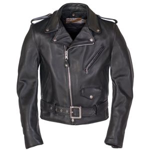 Mens Cowhide Coats Schott Classic Cable-Stayed Real Leather Motorcycle Jacket