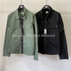 Hommes CP Veste Manteau Britannique Hommes Chemise Lâche Vestes Vêtement Teint Utilitaire Surchemise Printemps Automne Mâle Cardigan Revers Survêtement À Capuche