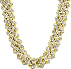 Mens Cuban Link Chain Miami Cuban ketting 18k gouden zilveren diamant gesneden roestvrijstalen ketting voor mannen vrouwen 13 mm 10 mm ijs uit heup 3982862