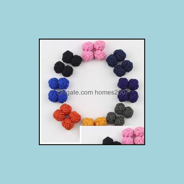 Boutons de manchette pour hommes Boutons de manchette de chemise de mode Commerce de couleurs unies mélangées DIY Boucle de fil tressé Lien Drop Livraison 2021 Fermoirs de cravate Punaises Bijoux