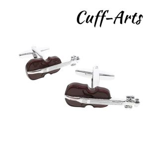 Gemelos para hombre Gemelos de música de violín marrón Regalos para hombres Gemelos Les Boutons De Manchette de Cuffarts C10608