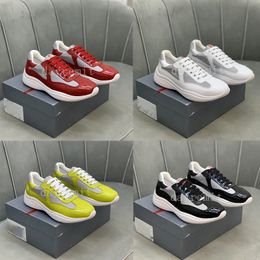 Mens Cup Designer Casual America Sneakers Patent Flat Trainers Chaussures de foot