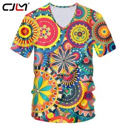 Mens Custom 3D Printing Kleurpatroon Bladeren Ogen Vneck Oversized Grafische Tee Chinese Fabriek Directe Levering Drop 220623