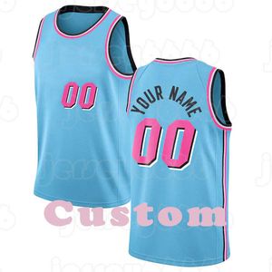 Camisetas de baloncesto del equipo de cuello redondo personalizadas con diseño de bricolaje personalizado para hombre Uniformes deportivos para hombre cosiendo e imprimiendo cualquier nombre y número Costura azul claro rosa