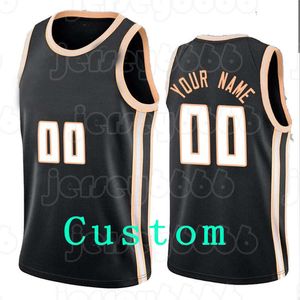 Mens Custom DIY Design Personalized Ronde Hals Team Basketbal Jerseys Mannen Sport Uniformen Stitching en Printing Any Name and Number Light All Black 2021