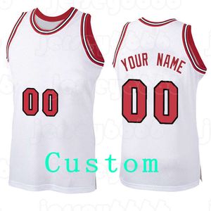 Mens Custom DIY Design maillots de basket-ball à col rond personnalisés uniformes de sport pour hommes couture et impression personnalisées n'importe quel nom et numéro Taille s-xxl Couleur Blanc rouge