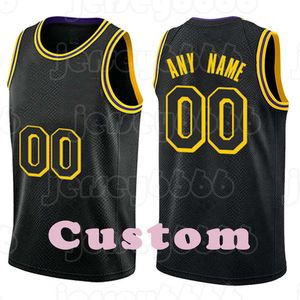 Mens Custom DIY Design Gepersonaliseerde Ronde Hals Team Basketbal Jerseys Mannen Sport Uniformen Stitching en Printing Any Name and Number Stripes All Black Yellow 2021