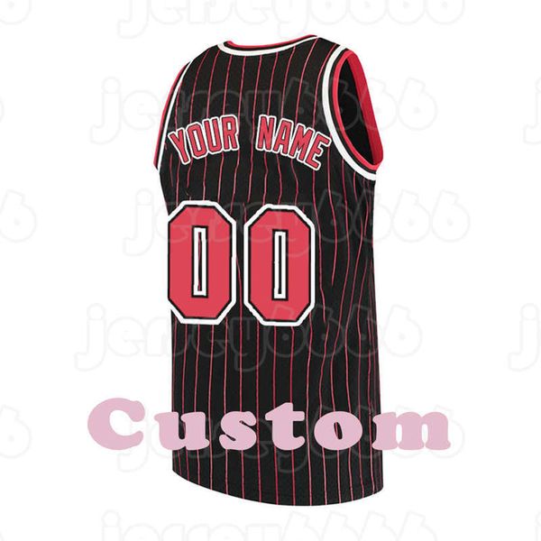 Mens Custom DIY Design personalizado cuello redondo equipo camisetas de baloncesto hombres uniformes deportivos costura e impresión cualquier nombre y número rayas rojo blanco 2021