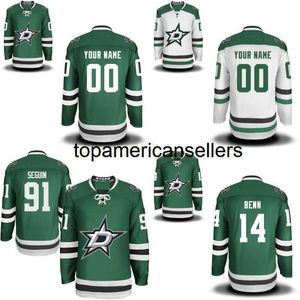 Aangepaste hockeyshirts voor heren 91 Tyler Seguin 14 Jamie Benn 16 Jason Dickinson 37 Justin Dowling 12 Radek Faksa