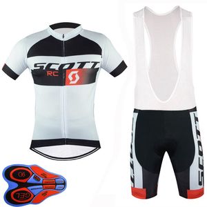 Mens Wielrens Set 2021 Zomer Scott Team Korte Mouw Bike Shirt Bib Shorts Suits Sneldrogend Ademend Racing Kleding Maat XXS-6XL Y21041070