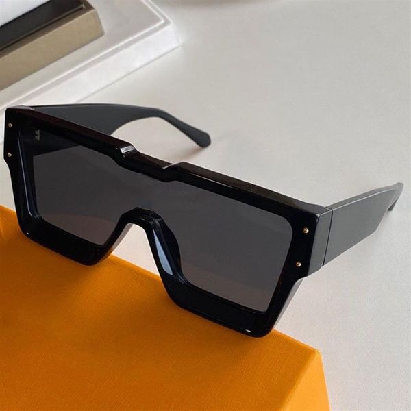 Gafas de sol Cyclone para hombre Z1547E Marco de línea angular negro clásico de moda y diseño de bisel profundo Placa gruesa Cristal reflectante Decor252j