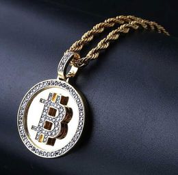 Pendentif en or CZ pour hommes, collier en zircone cubique, plaqué or 18 carats, bijoux avec boîte cadeau 4561046