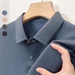 Heren donker patroon Polo shirt golf sweatabsorbent ademende quickdrying elastische slanke fit zomer 240510