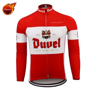 Duvel-chaquetas de lana para ciclismo para hombre, chaqueta térmica a prueba de viento, abrigo térmico para ciclismo de montaña, color rojo cerveza, invierno, 2024