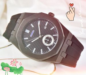montres à quartz pour hommes date du jour 42 mm bracelet en acier inoxydable en caoutchouc montres-bracelets de qualité supérieure saphir super usine horloge montre de luxe cadeaux