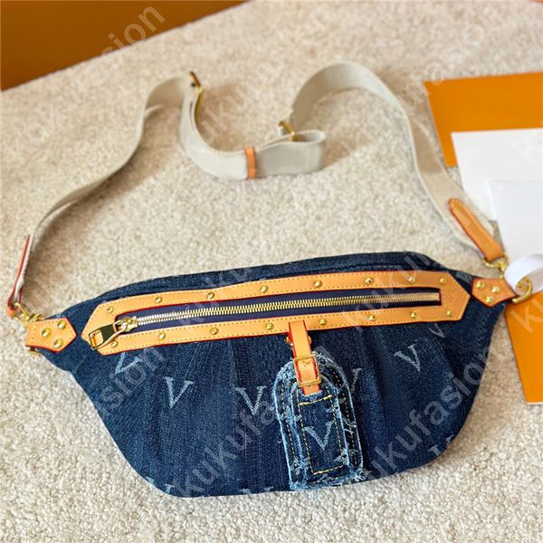 Hommes Denim Bumbag pour femme luxe taille sac mode ceinture sac Retiro poitrine Fanny Packs lettres complètes casual Fannypacks