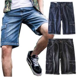 Mens Denim Cargo Shorts Summer Jeans Mannen Casual Baggy Big Size 42 44 46 48 Bermuda Masculina Mannelijke Mode Katoenen Mannen Korte Nieuwe H1210