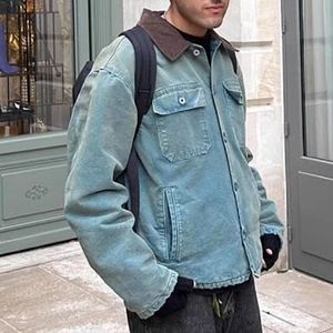 Veste en jean pour hommes veste surdimensionnée décontractée vêtements d'extérieur pour hommes femmes Hip Hop Streetwear