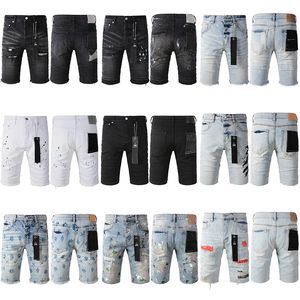 Heren denim shorts jeans ontwerper Jean Fashion Distressed gescheurde fietsers dames denims lading voor mannen zwarte broek 162yo