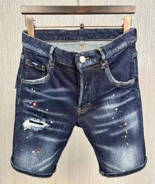 Jeans Shorts Heren Knielengte Euro-stijl Rip Fade