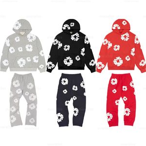 Hommes Demin Sweat à capuche Deniteares Designer Couronne Sweats à capuche Sweatsuit Pull Mousse Lâche Hip Hop Jogger Survêtement Sportwear Pantalon Xatclothing