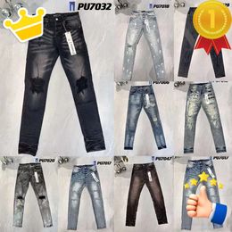 Diseñador para hombre Desig 55 Jeans Colores Largo Hippop Etiqueta Bordado Slim Denim Straight Streetwear Pantalones pitillo al por mayor 29-38 Jeans morados