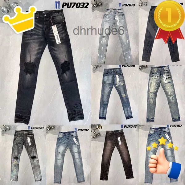 Mens Desig Diseñador 55 Jeans Colores Largo Hippop Etiqueta Bordado Slim Denim Straight Streetwear Pantalones Flacos Venta al por mayor 29-38 Púrpura GCTP