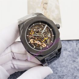 Heren designer automatisch display horloge van hoge kwaliteit maat 42 mm roestvrij staal transparant uurwerk