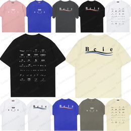Diseñador para hombre Banda Camisetas Moda Negro Blanco Manga corta Carta de lujo Patrón Camiseta Tamaño S-XXXL
