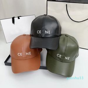 Hommes Designer Baseball Chapeau Cuir Femmes Cap Celins Ajusté Chapeaux Lettre De Broderie Été Snapback Parasol Sport Broderie Casquette Plage Chapeaux De Luxe Vert