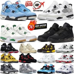 Herenontwerper Basketbalschoenen Men Men Dames schoenen Pine Green Black Cat 4 Purple Sapphire Red Wit Cement Sail Tour Yellow Mens Shoes4s Trainers Outdoor Sneakers 35-50