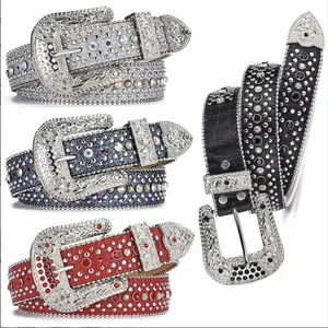 heren Designer Bb Riemgespen mode Simon Riemen high-end luxe voor Heren merk Dames Glanzende diamanten Riem Zwart op wit veelkleurig met bling strass steentjes als geschenk