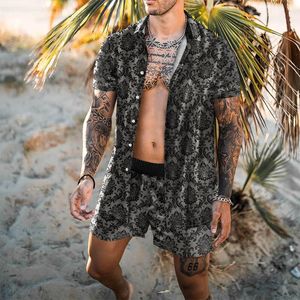mens designer Beach style Loose short sets imprimer deux pièces chemise et short pour hommes nouvelle mode Hawaiian Casual Suit tenue d'été 2 pièces ensemble survêtement homme