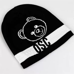 Herenontwerper Beanie Womens Fashion Wool Beanies Winter Hat Classic Bear Character Warm getailleerde hoeden Soft Bonnet Cappello