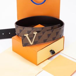 Ceinture de créateur pour hommes ceinture pour femme ceinture homme mode doré argent boucle lisse plaid unisexe lettres en cuir véritable ceintures ceinture luxe cintura uomo en option