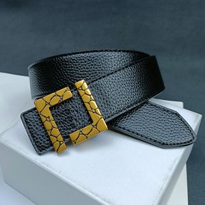 Heren designer riemen voor dames Luxe riem 38 mm Letter Effen kleur Zinklegering gesp Heren denim jeans riem F Echt lederen tailleband Cintura Ceintures Ceinture