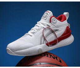 Chaussures de basket-ball en maille respirante pour hommes, bottes de basket-ball de compétition pour jeunes, baskets confortables à semelle souple, chaussures de course en plein air pour femmes