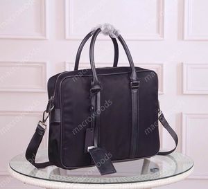 Diseñador para hombre Maletín Bolsas Nylon Hombro Negro Marrón Cuero Mujer Bolso Hombre de negocios Bolsa para computadora portátil Bolsa de mensajero Hombres Oxford impermeable