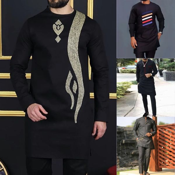 Designer pour hommes Clother Luxury Brand Clothing For Male African Traditional Tentime Dashiki 2pc Elegant Men Suit Full Pant Sets 240412