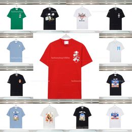 Casa de camiseta de camiseta Casa Blanc Camiseta para hombres Camisa de lujo de alta calidad para hombres Top de gran tamaño Texto colorido Texto de impresión digital Tamaño S-XXXL