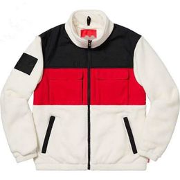 Diseñador para hombre color a juego chaqueta acolchada cálida rompevientos chaquetas de lana con cremallera para mujer suéter de escalada con bolsillo blanco 197c