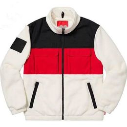 Diseñador para hombre color a juego chaqueta acolchada cálida rompevientos chaquetas de lana con cremallera para mujer suéter de escalada con bolsillo blanco 282c