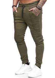 Hommes Designer Drapé Jogger Mode Solide Taille Élastique Hiphop Pantalons Décontractés