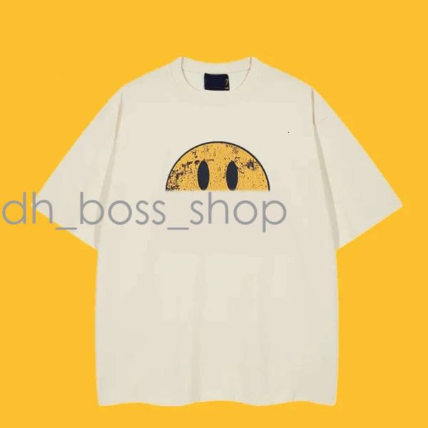 Diseñador para hombre Drew camiseta de algodón para mujer estampado transpirable Smiley manga corta Tops sueltos simples Drews moda pareja camisetas Justin Bieber 132