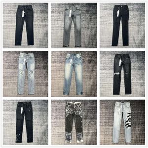 Designer pour hommes pour hommes femmes pantalons jeans violets trou d'été nouveau style broderie auto-culture et Smal