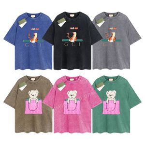 Hommes Designer Gu T-shirt Vintage Rétro Chemise lavée Marque de luxe T-shirts Femmes T-shirt à manches courtes T-shirt d'été T-shirts hip hop Tops Shorts Vêtements Différentes couleurs G-9